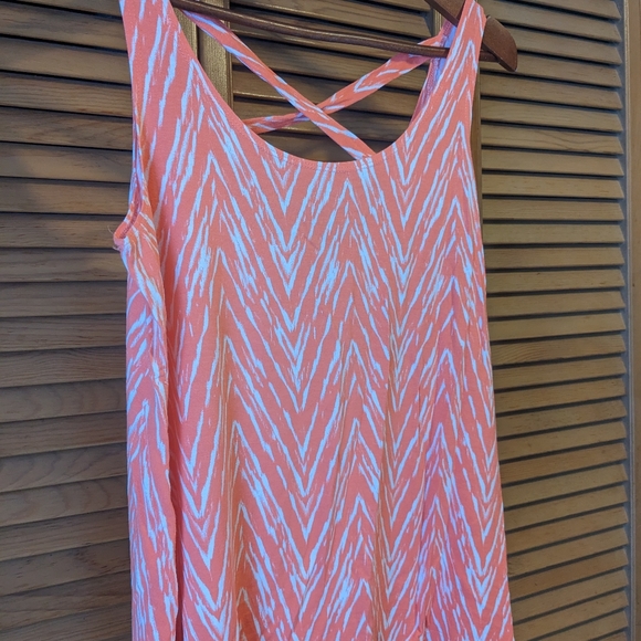 Smart Set Coral & White Criss-Cross Back Cami - Picture 6 of 6